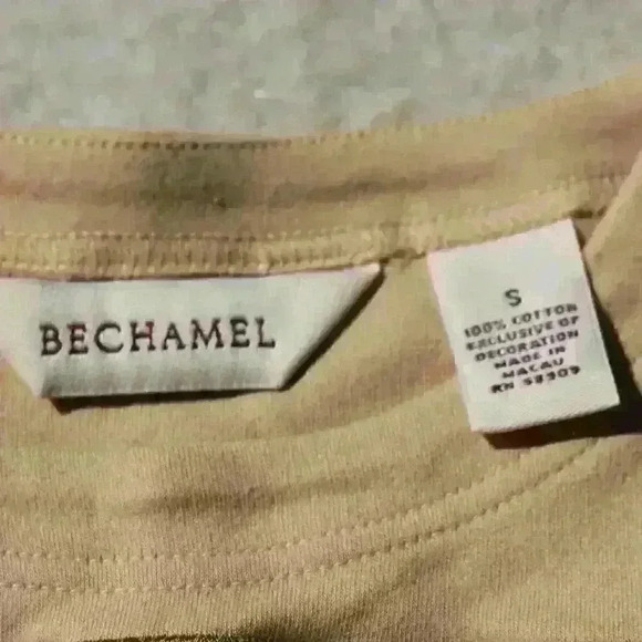 VINTAGE BECHAMEL 80s Mid Sleeve Pattern Detail Sweatshirt Top Women Small - Picture 8 of 10